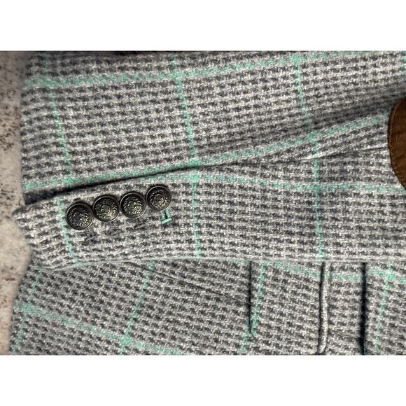 Women’s Wool Herringbone Blazer Jacket US 8 Elbow Patches Tweed Academic Preppy - Picture 7 of 10